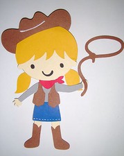 Cow Girl Girl Paper Doll Die Cut Scrapbook Embellishement