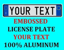 Italy Italian European Euro License Plate Number Plate Custom Text Customized