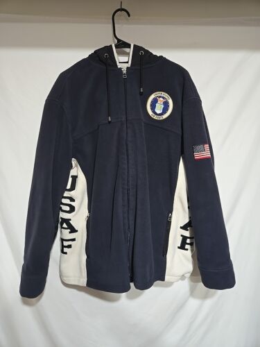 US Air Force USAF Hoodie Jacket Full Zip Men’s Sz 2XL Fleece Lined ...