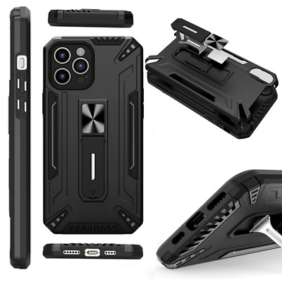 FÜR APPLE IPHONE 13 MINI - SHOCK ARMOR Case Cover Hülle Tasche Ständer SCHWARZ