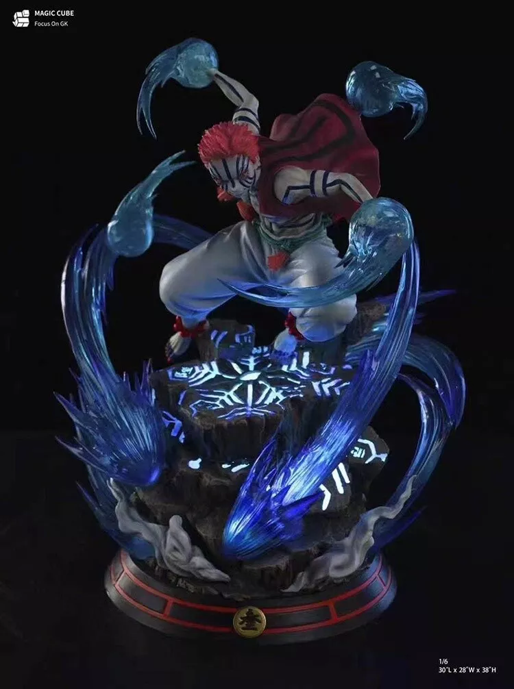 26cm Demon Slayer Akaza Figure Model Toy GK Resin Statue Cosplay Collection