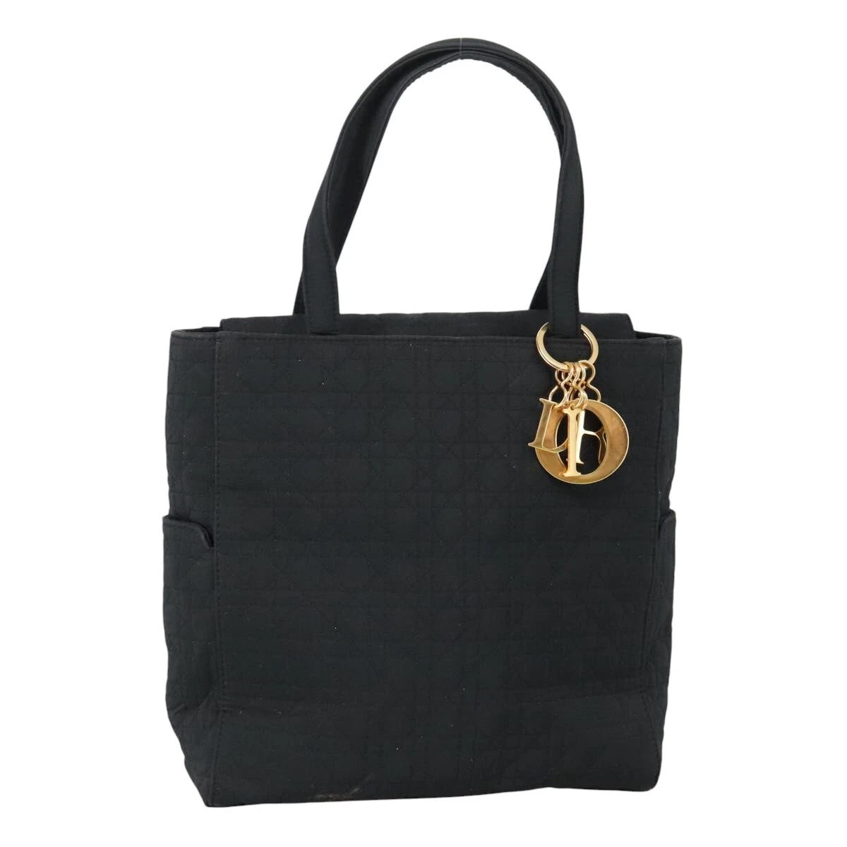 Sac à main Christian Dior Canage nylon noir or authentique 103001