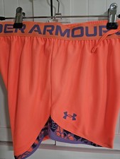 Girls Youth Under Armour Shorts NEW Orange Size XL