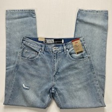 Levi's Silvertab Straight Relaxed Light Blue Wash Distressed Jeans Mens 30x32