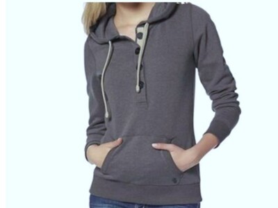 flashlights Sweatshirt mit Kapuze vorn geknöpft jeansblau meliert Gr. 32/34