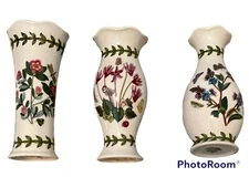 Portmeirion Botanic Garden 5” Floral Bud Vases Susan Williams Butterflies Set 3