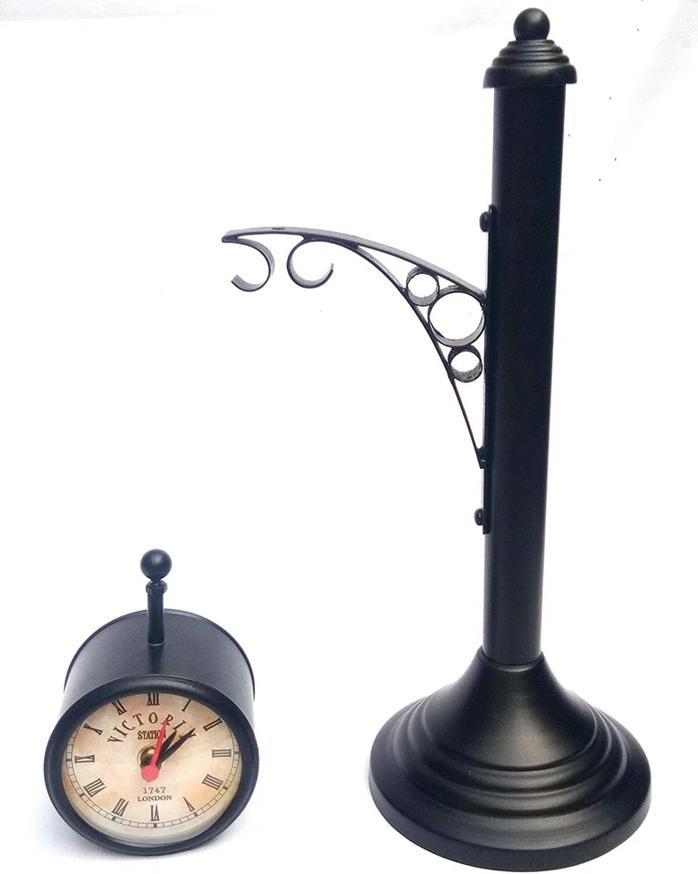 Antique Victorian Double Sided Station Maritime Table Home Decor Clock - Image 4 of 4