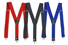 Braces/Suspenders, Adult, Unisex - Carabiner Y Silver Clips - Various Colours