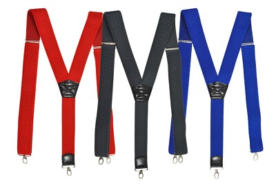 Hosenträger, Erwachsene, Unisex - Karabiner Y Silber Clips - versch. Farben