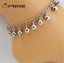 Women Ladies Silver  Barefoot Beach Bells Foot Anklet  Ankle Bracelet 