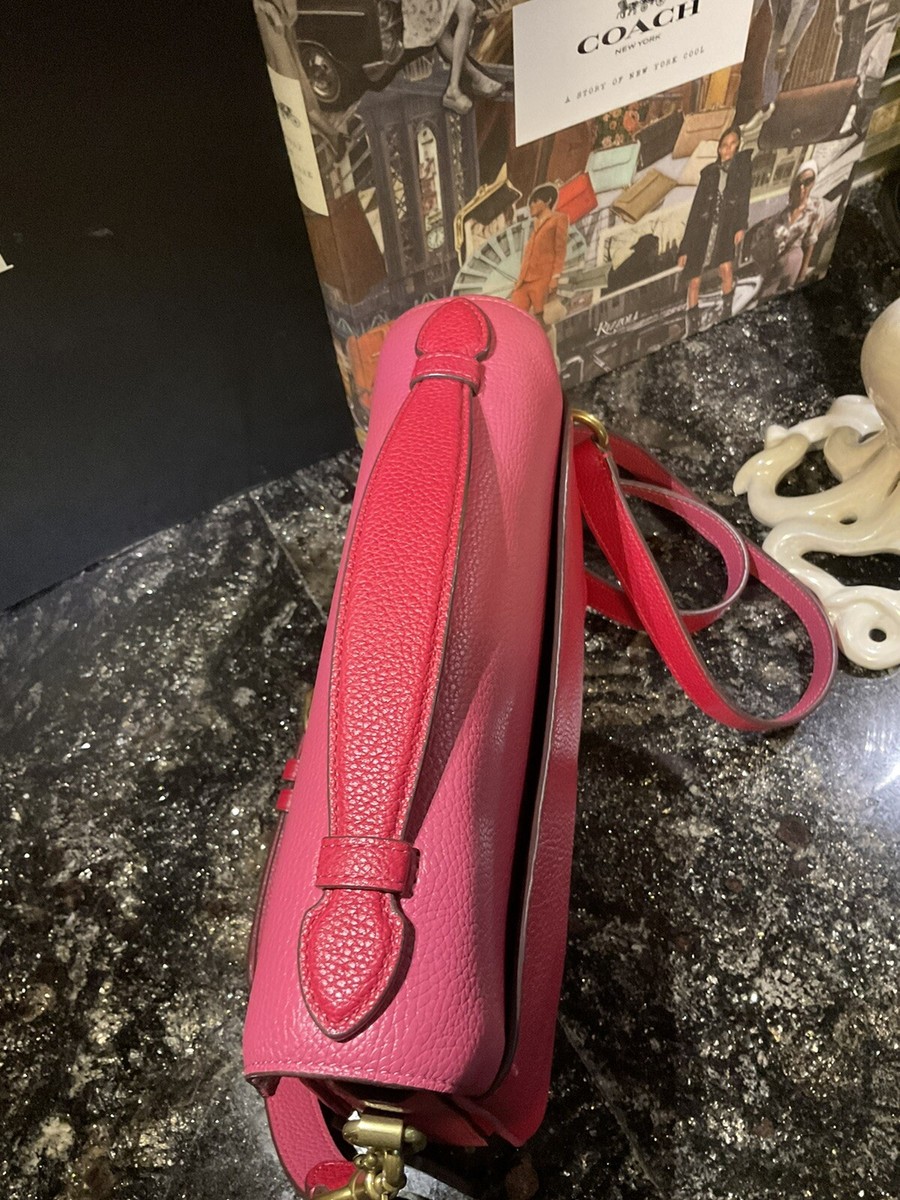Coach Cassie Crossbody Top Handle Pebbled Leather 69524 Cherry | eBay