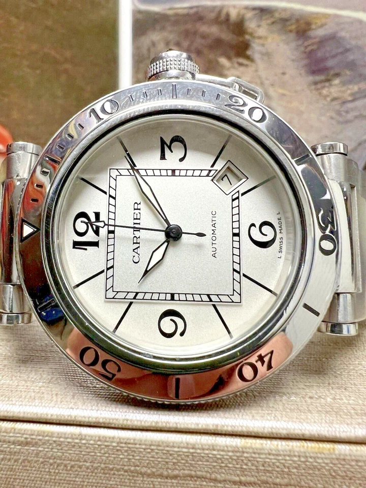 Cartier Pasha Stainless Steel Automatic 40mm White Dial Watch Ref: 2790 - Image 4 of 4