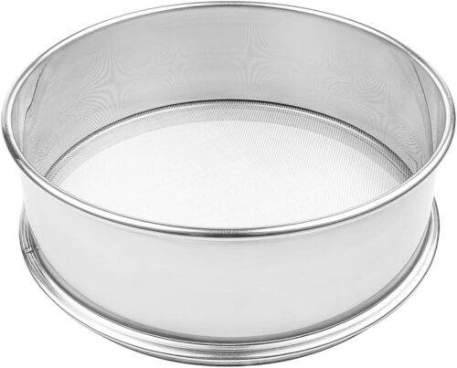 Stainless Steel Flour Sifter Fine Mesh Round Flour Sifter for Baking 9.5" Dia...