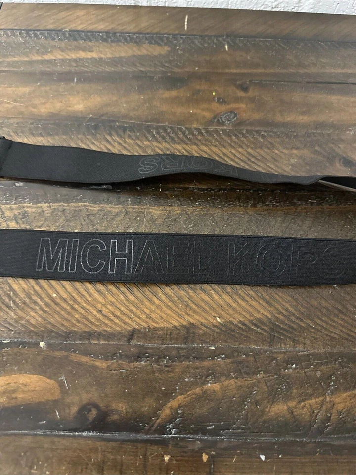 Пояс Michael Kors мужской размер 34 дюйма L черный на черном логотип эластичный скоростной зажим - Изображение 3 из 4