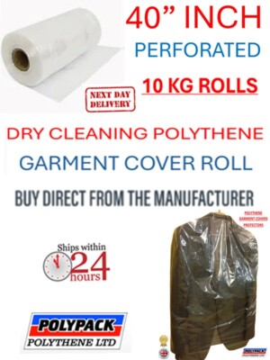 POLYETHYLEN KLEIDUNGSSCHUTZ ROLLE 40'' TROPFEN, 100G, 10KG, CA. 290 BEUTEL HERGESTELLT IN UK