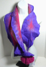 Handmade Fuchsia Felt Wool  Silk Scarf Dublin Arts  Crafts New With Tags NWT