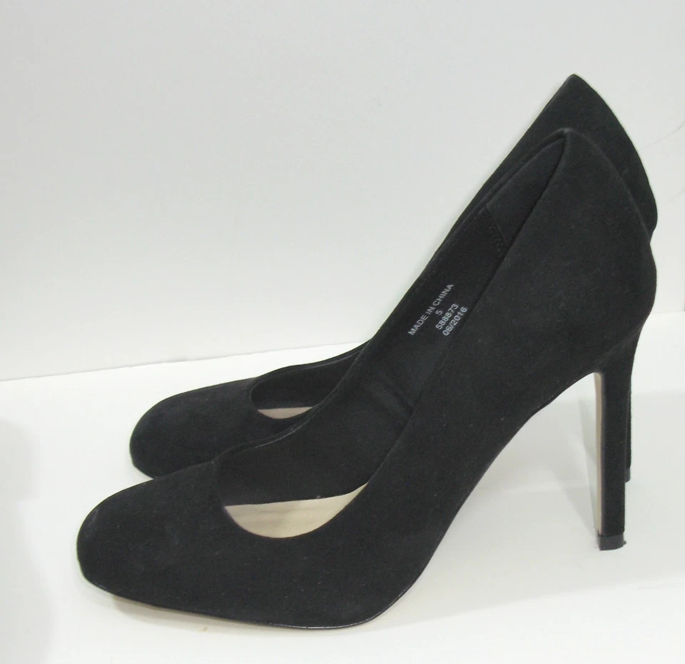 Asks Black Suede Round Toe Stiletto Pumps - size 5 - Image 2 of 4