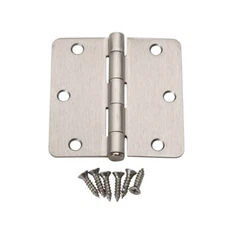 12 PCS Satin Nickel Steel Door Hinge 3.5" 61976  3 1/2"  1/4 Radius Corner SN