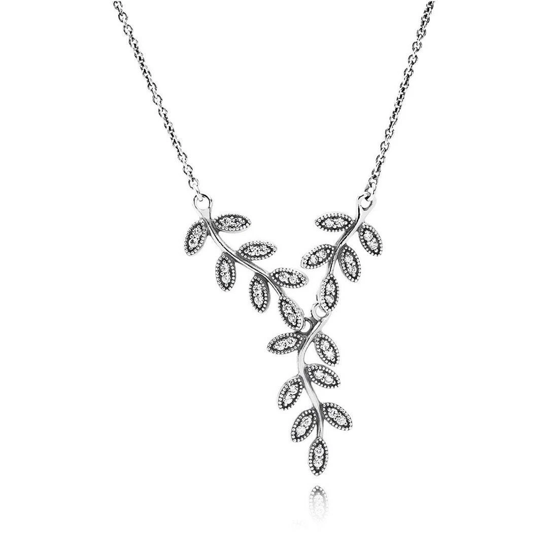 Pandora sparkling leaves necklace discount