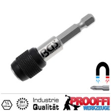 Bithalter Schnellwechsel Neodym Magnet System Für 1/4" Bits 50mm Kurz BGS 1730