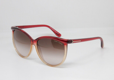 Tom Ford Josephine TF 296 68F 60 transparent rot pink mit braunen Verlaufsgläsern