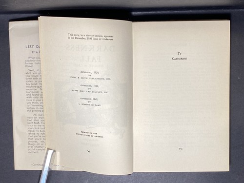 Lest Darkness Fall SIGNIERT von L. Sprague de Camp Prime Presse Nachdruck Ausgabe - Bild 5 von 16