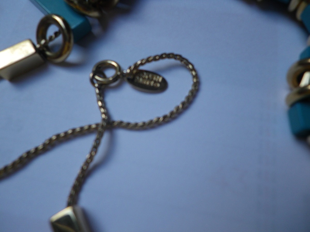 Ensemble Collier Et Clips LANVIN Vintage - Strass Bleus Et Métal Doré, Neuf Sans Emballage