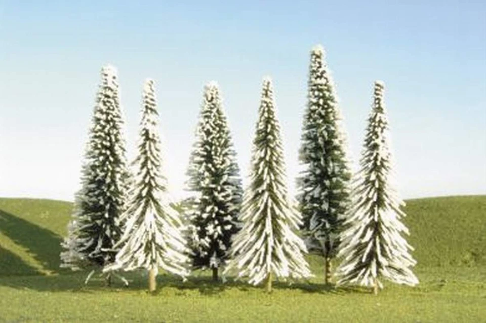 BACHMANN SCENE SCAPES 3" - 4" PINE TREES w/ SNOW 9 TREES/BOX ANY SCALE - Image 2 of 2