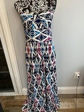 New W/Tags Ann Taylor Sun Dress Long W/ Removable Straps Along W/ Built In Hold 