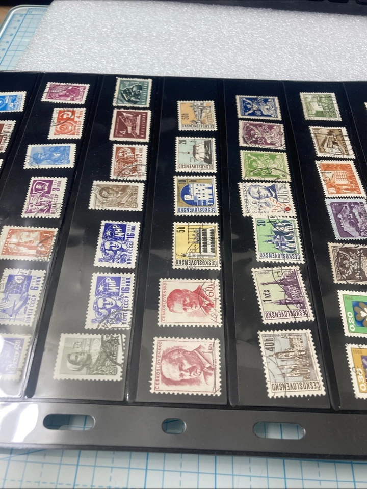 80+ Vtg. Cancelled Eastern European Air Mail/Postcard Small Stamps, 1961-1968. - Image 4 of 4