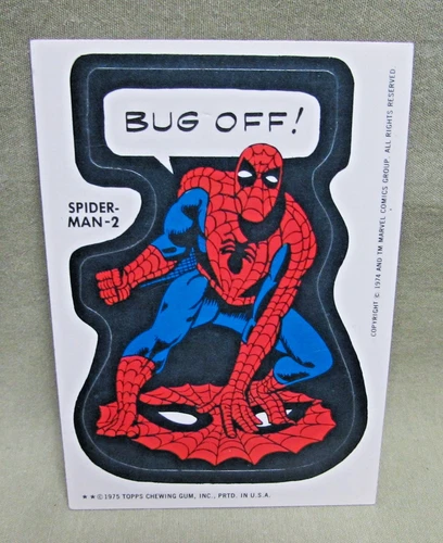 1975 SPIDER-MAN 2 STICKER Vintage NM Topps Marvel Comic Book Super Heroes card