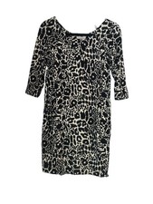 River Island Maternity Animal Print 3/4 Sleeve Shift Dress Pockets Size 6