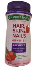 Nature's Bounty Hair, Skin Nails Gummies With Biotin 80ct Strawberry Exp 12/25