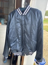 Vintage King Louie Quilt Lined Satin Bomber Jacket 80s Guttenberg industry Sz L