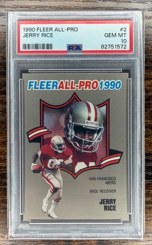 1990 Fleer ALL PRO #2 JERRY RICE PSA 10 GEM MINT!!! 49ERS RAIDERS!!!
