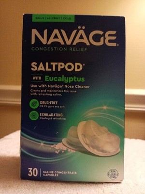 Navage Nasal System Eucalyptus Saltpod 30 pods Brand New Sealed Salt Pods
