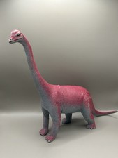 Large 10" Tall Brachiosaurus Dinosaur Toy Pink  Blue 1980s