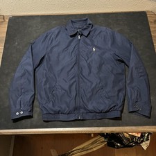 Polo Ralph Lauren Harrington Jacket Mens Small Navy Bomber Lined Cotton Vintage