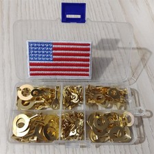 75pcs Non-Insulated Copper Open Barrel Crimp Wire Connectors Ring Terminals Kit
