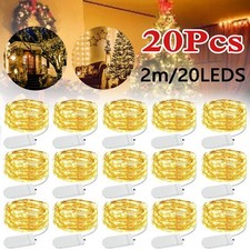 20 Pack Mini LED Copper Wire String Fairy Lights Battery Operated 6.6ft 20 LEDs