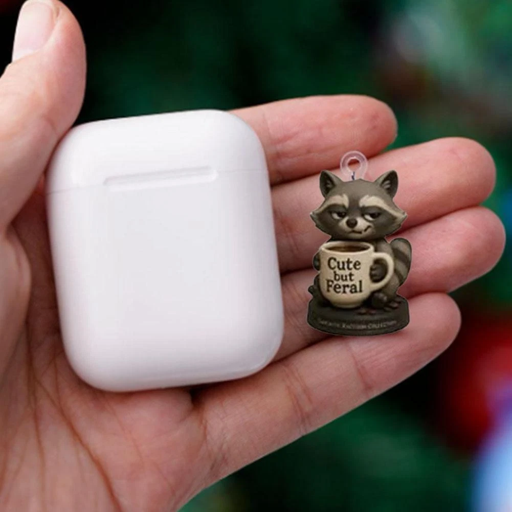 2D Christmas Raccoon Blind Box Acrylic Ornament 24 Days Countdown Holiday C H2H9