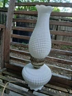 two piece milk glass lamp works used