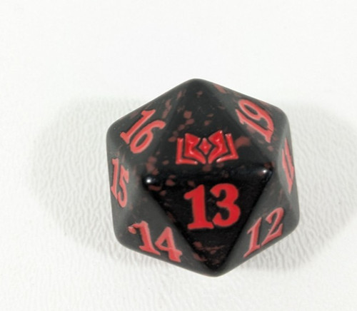MTG d20 Spindown 20-sided Life Counter die dice Wilds of Eldraine Black & Red