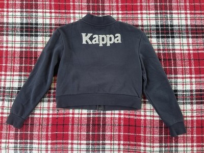 Kappa Authentic Ginkle Cropped Women's Track Jacket | Black Smoke Sequin | Small