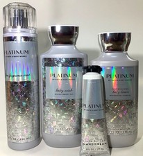 Bath  Body Works Platinum Body Wash Cream  Lotions 4 Pc Gift Set In Bag