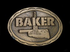 UC05133 VINTAGE 1970s BAKER OILFIELD BRASSTONE BELT BUCKLE