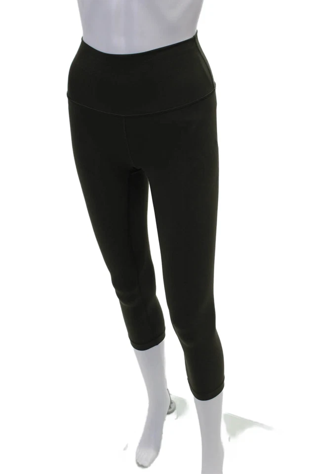 Lululemon Womens High Waisted Casual Athletic Capri Leggings Green Size 0 - Image 2 of 4