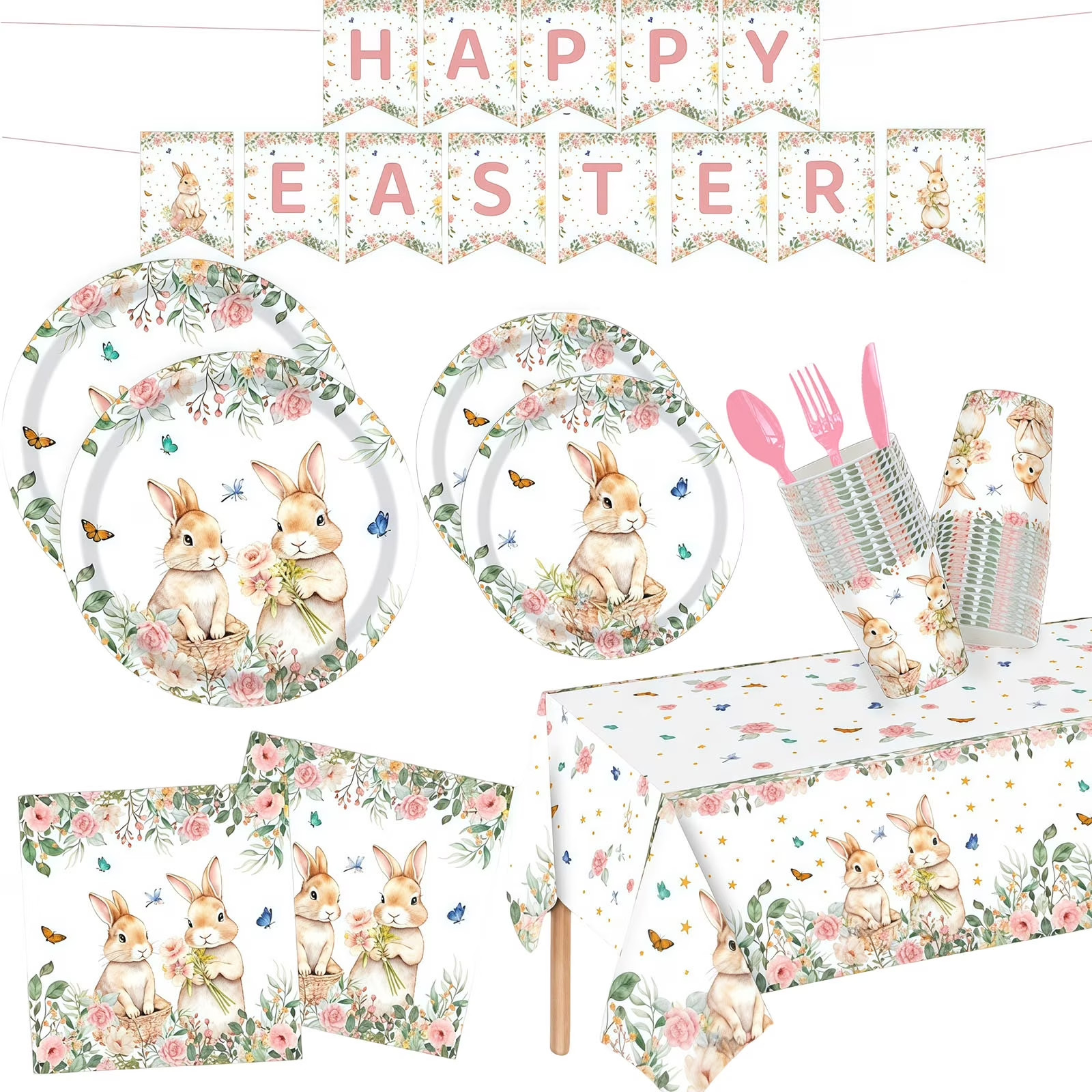 Easter Party Essentials: 140Pcs Plates, Napkins & Eggs for 20 Guests! thumbnail 9