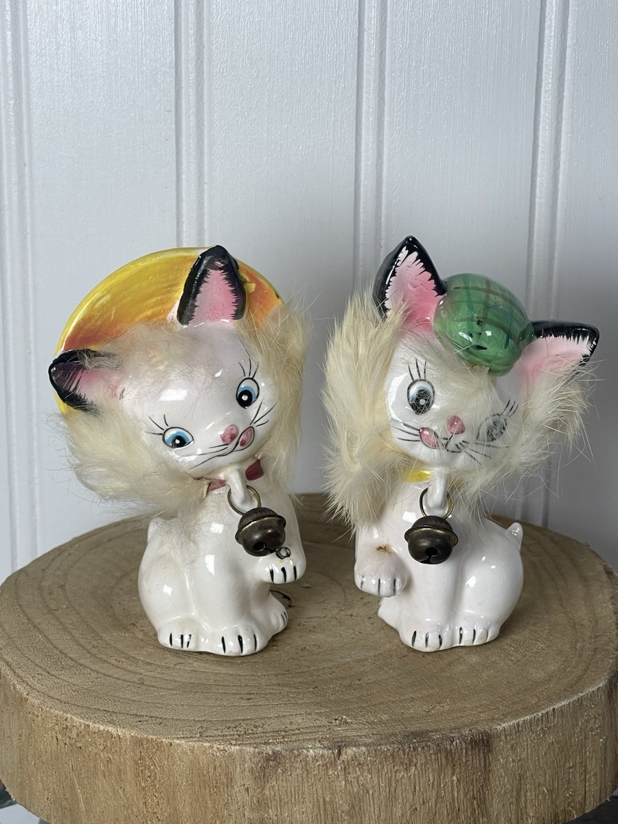 猫 cat コレクション インテリア アニマル 動物 漫画 レア 希少 貴重 Vintage COMMODORE Japan CAT Salt & Pepper SHAKERS Furry Cats in
