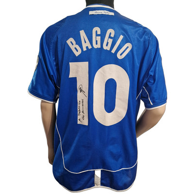 Roberto Baggio Autographed Jersey Brescia Umbro Match Issue 2002 2003 PROOF